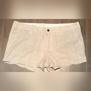 Hurley Beige Plaid Low-Rise Women's Jean Shorts